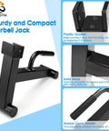 Deadlift Jack Barbell Stand For Easy Plate Loading And Unloading Up To 600 Pounds Carbon Steel Construction Black Powder Coat