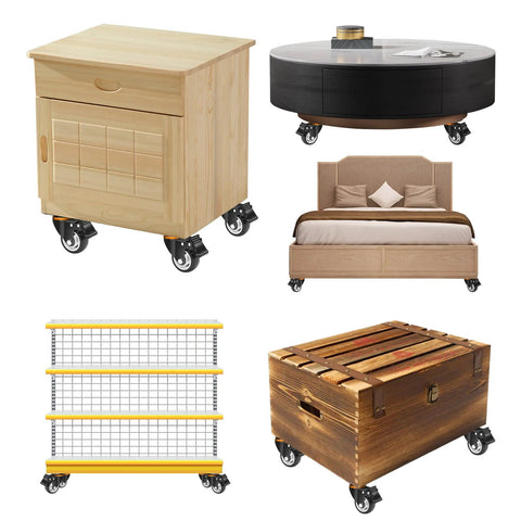 Furniture with Heavy Duty 3-Inch Locking Swivel Casters With Brakes, Ball Bearing Mount, 1000 Lb Capacity, Set Of 4