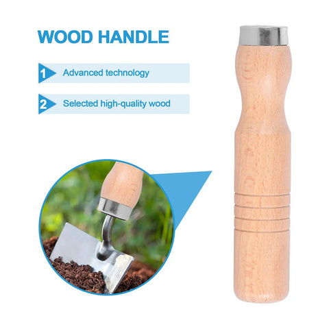 Rock Solid 4 Pack Wood Rasp File Handles With Hella Comfy Red Beechwood Grips For 10-16 Inch Carpentry Bench Clamps, wooden handle close-up.