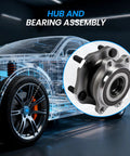 Front view of Wheel Bearing Hub Assembly With ABS For Nissan Qashqai 2017 2018 Rogue 2014 2023 Rogue Sport 2017 2022
