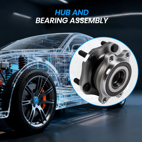 Front view of Wheel Bearing Hub Assembly With ABS For Nissan Qashqai 2017 2018 Rogue 2014 2023 Rogue Sport 2017 2022