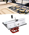 Dead Solid Manual Router Table Base With 51mm Lift Stroke for woodworking, red aluminum frame, precise height adjustment.