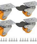 Heavy Duty 1.5 Inch Dual Wheel Casters Set Of 4 Featuring Two Wheel Brakes And Top Shelf Chrome Finish for smooth rolling.