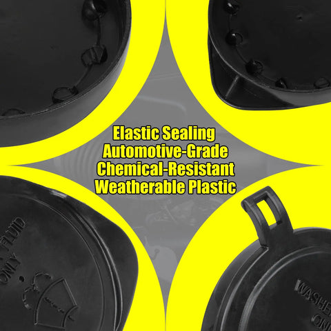 Washer Fluid Reservoir Cap Replacement For Toyota Sequoia Tacoma And Tundra Direct Fit OEM Quality Replacement Cap With Secure Leak Proof Seal No Fuss Install Restores Proper Function And Prevents Spills 85316-0C060 853160C060 with close-up view of black plastic surface and sealing.