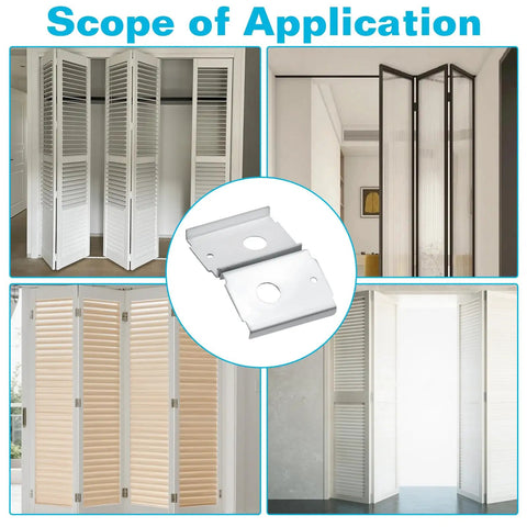2-Pack Bi-Fold Door Repair Bracket Kit For Wood Doors Folding Closet Hardware Top Or Bottom Mount Steel Brackets Fits 7 Sixteenth Inch Pivot Pin Heavy Duty Stamped Steel For DIYers