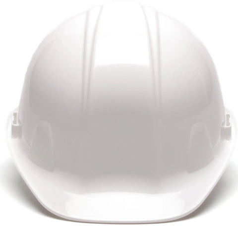 White 4 Point Snap Lock Suspension Hard Hat With Low Profile Design Reverse Donning Tested Built Tough HDPE Shell For Job Site Safety And All Day Comfort On The Go