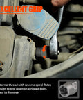 Using Heavy Duty 13-Piece Bolt Extractor Kit With Three Eighths Inch Adapter For Stripped Lug Nuts Rusted Bolts And Damaged Screws