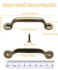 10 Pieces Zinc Alloy Vintage Pull Handles Set With Mounting Screws Small Antique Cupboard Drawer Pulls for Dresser Jewelry Box
