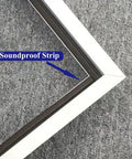 Close-up of Heavy Duty White Aluminum Access Panel For Drywall With Locking Design showing soundproof strip detail.