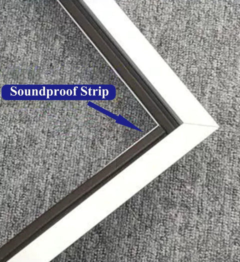 Close-up of Heavy Duty White Aluminum Access Panel For Drywall With Locking Design showing soundproof strip detail.