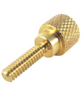 10 Pack Solid Brass Thumb Screws With Diamond Knurl, 6-32 By Half Inch Threads, Straight Shoulders, Right Hand Threads, SAE Flat Tip