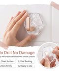 Water Ripple Hexagonal Adhesive Wall Hooks, Super Grippy No Drill Bathroom And Kitchen Organization System For Hanging Towels Keys Or Cozy Decor, Zero Mess Waterproof Setup You Will Honestly Love, installation process on smooth surface.