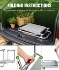 Folded 2 In 1 Garden Kneeler And Seat With Thick Soft Pad And Tool Bag in car trunk showing portability