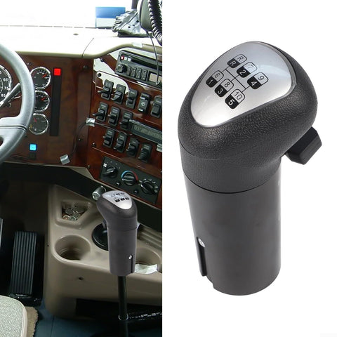 Heavy Duty Truck Shift Handball A6909 Replacement Gear Change Knob For Eaton And Fuller Rugged ABS Construction Easy Install Durable Interior Part For Multiple Speed Options installed in truck cabin