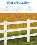 White picket fence installed using Heavy Duty Galvanized Fence Bracket Kit 20 Pack For 2x4 Wood Rails And Posts in a field.