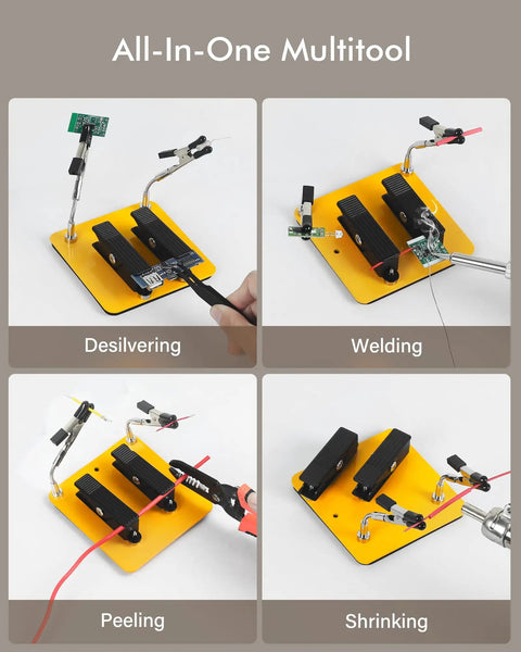 Third Hand Soldering Clamp Stand With Adjustable Arms, Ideal For PCB Work, Wires, Small Electronics, Jewelry, And DIY Craft Projects