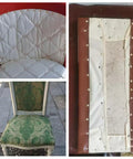 Top Shelf 200 Pack Gold Upholstery Tacks and Furniture Nails Delivering a Badass Glow for Sofas Chairs Beds and DIY Home Decor Projects in Rock Solid 7/16 Inch Dimensions That Truly Hit The Spot Today used on detailed chair upholstery.