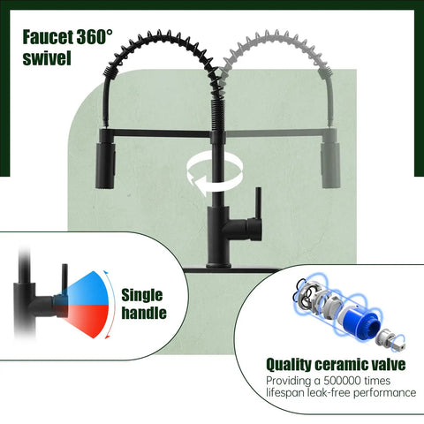 Oil Rubbed Bronze Heavy Duty Commercial Pull Down Kitchen Faucet With Soap Dispenser High Arc Tall Modern Sink Faucet