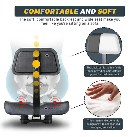 Oversized Bike Seat With Backrest For Maximum Comfort On Long Rides Wide Bicycle Saddle Replacement For Tricycle Electric Commuter And Stationary Bikes Soft Thick Foam Padding Waterproof Adjustable, wide foam seat with backrest