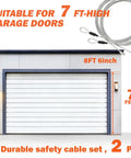 Heavy Duty Galvanized Steel Garage Door Cables 13 Ft 6 In 2 Pack For 7 Ft Doors Replacement Kit shown with wires and door