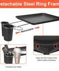 Heavy Duty Salon Tray Cart With Adjustable Height Rolling Tray Metal Tattoo Tray With Tool Holder And Storage Trolley detail