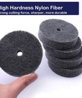 No Hassle Quick Swap Fiber Buffing Discs For Bench Grinder, 75mm diameter, heavy duty nylon core for metal polishing.