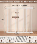 Adjustable Child Safety Window Guard Bars Keep The Kiddos Secure Interior Fall Prevention Rig White Frame dimensions and installation details.