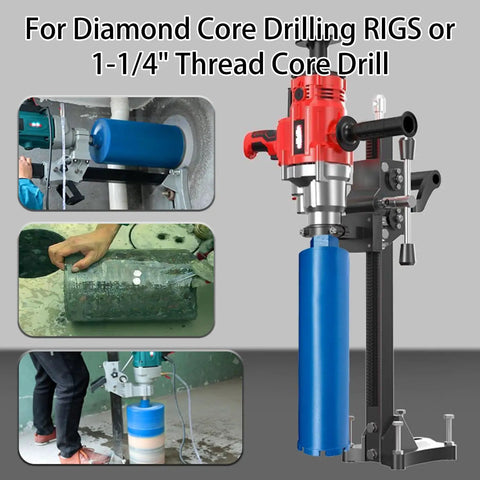 Image of a two inch wet core drill bit installed, showcasing its use in concrete drilling applications.