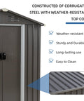 5x3 Ft Metal Outdoor Garden Storage Shed Waterproof Weather Resistant Steel Tool Storage House With Window And Lockable Double Doors