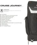 Cruise Journey Travel Backpack For Air Travel And Diving Gear With Padded Shoulder Straps 35 Liter Capacity Lightweight