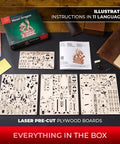 Mind Blowing Wood Dragon 3D Puzzle For Adults With Hidden Compartment kit contents displayed on table