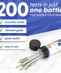 pH Test Strips Kit 200 Count For Urine And Saliva, Litmus Paper pH Indicator 0 To 14, bottle with strips