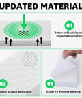 4 Pack Car Door Protector Strips Self Adhesive EVA Foam Wall Guard For Garage And Parking Anti Collision Bumper Shield Protects Doors, Bumpers, And Body Panels From Scratches And Dings, Oil Water Heat Resistant White 11.8 x 3.9 x 1.2 Inches showing updated material features including elasticity and scratch resistance.