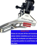 Front Derailleur FD-TY300 Down Swing 3x6/7-Speed 31.8mm Clamp Lightweight Aluminum Alloy with adjustment tips.