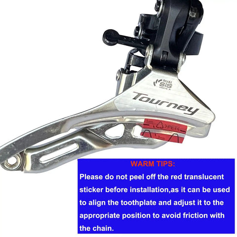 Front Derailleur FD-TY300 Down Swing 3x6/7-Speed 31.8mm Clamp Lightweight Aluminum Alloy with adjustment tips.