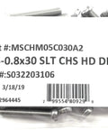 M5 X 30MM Slotted Cheese Head Machine Screw Stainless Steel A2 304 DIN84 Fastener 25 Pack in resealable package.
