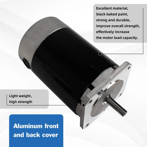 Beefy 900W 110V Brushed Lathe Motor With 4100RPM And 14mm Shaft DC Spindle, durable black housing, metal lathe use