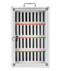 Built Different 36 Slot Cell Phone Locker With Heavy Duty Aluminum Frame And Secure Lock, front view showcasing 36 slots.