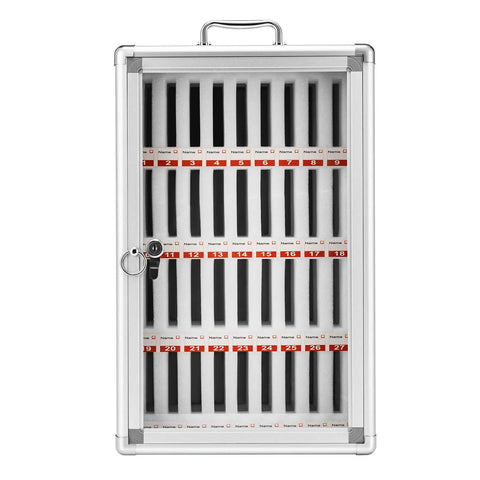 Built Different 36 Slot Cell Phone Locker With Heavy Duty Aluminum Frame And Secure Lock, front view showcasing 36 slots.