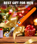 Ultra Strong Magnetic Pickup Tool With 8 Lb Pull, stainless steel telescoping magnet, holiday gift wrapped in gold ribbon