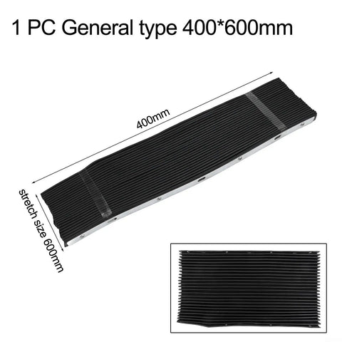 Heavy Duty Telescopic Accordion Way Cover For Milling Machines And CNC Lathes Flexible Rubber Chip Guard And Oil Shield Black 400x600mm