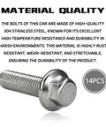 Top Shelf Rear Differential Valve Cover Bolts Kit M8 1.25X20mm stainless steel hex bolt with flanged head from 14 pack.