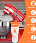 Food Grade Lubricant for Kitchen Gear and Home Appliances, Odorless PTFE Grease tube next to red stand mixer
