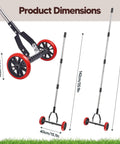 Dimensions of Labor Saving No Fuss Lawn Dethatcher With Wheels Roller Rake For Lawn Care Durable Stainless Steel Blades And Tines