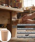 Solid As A Rock Adjustable Furniture Levelers For Couches Tables And Chairs Made From Rich Oak Wood with steel bracket installation.