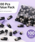 Top Tier Double Wire Plug In Connector With Locking Buckle For Strip Lights 100 pcs black plastic connectors