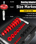 Heavy Duty Bearing Race And Seal Driver Kit 43 Piece Set With 39 Adapters And 4 Seal Drivers in case with labeled sizes