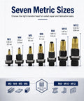Carbon Steel Rivet Nut Tool Kit With M3 To M12 Mandrel Head And Rivnut Set For Thin Sheet Metal And Tubing, sizes M3-M12