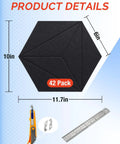 Amp Up Your Room Acoustics 42 Pack Hexagon Peel And Stick Acoustic Panels High Density Polyester Felt Foam Wall Tiles 10in x 6in