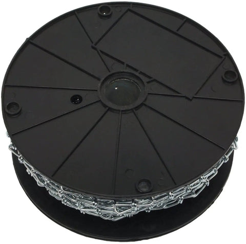 Zinc-plated double loop chain on plastic reel, 3 mm x 100 ft, 90 lb working load, Double Loop Chain 3 Mm by 100 Feet Zinc Plated All Purpose Chain